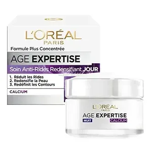 Crème de nuit pour visage de soin anti-rides redensifiant , Age expertise, 55+ Calcium, l'Oréal, 50ml