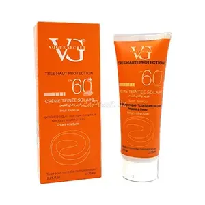 Crème solaire teintée sans parfum pour tous types de peaux, SPF60+, Vogue secret, 75ml