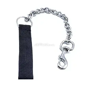 Laisse pour chien en métal avec poignée en tissu, 65 Cm