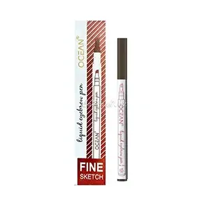 Crayon à sourcils liquide waterproof, 24H, Fine sketch, Ocean, 1 Marron