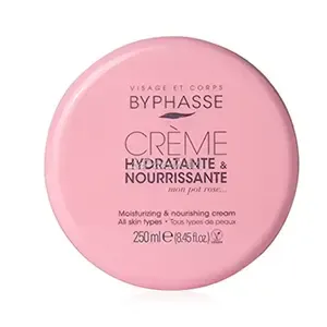 Crème hydratante et nourrissante pour tous types de peaux, Huile d'amande douce, Mon pot rose, Byphasse, 250ml