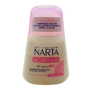 Déodorant à bille pour femme, dermo-protection, Anti-transpirant, Sans alcool, 48H, Bio-Efficacité, Narta, 50ml